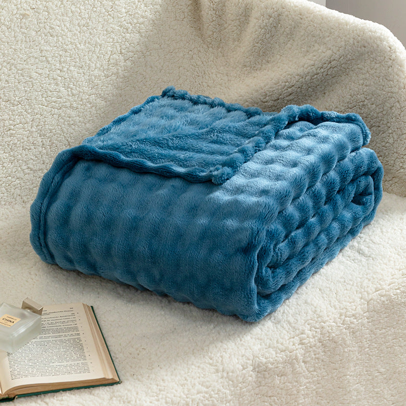 Bubble Flannel Throw Blanket Soft Textured