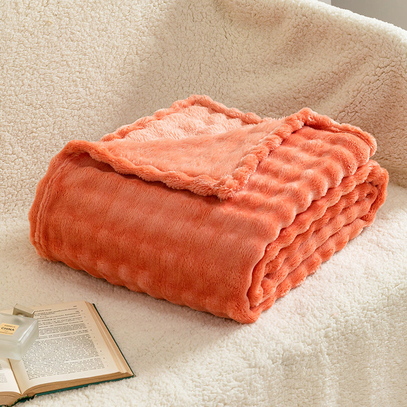 Bubble Flannel Throw Blanket Soft Textured