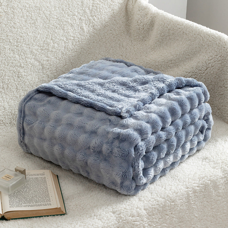 Bubble Flannel Throw Blanket Soft Textured