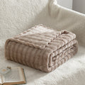 Bubble Flannel Throw Blanket Soft Textured