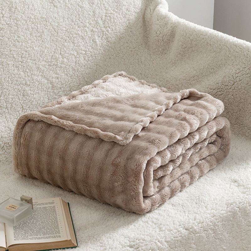 Bubble Flannel Throw Blanket Soft Textured